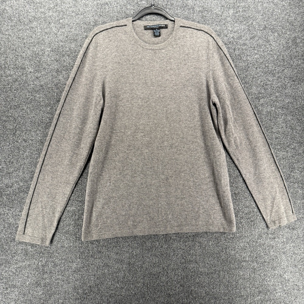 Metropolitan View Sweater Mens M Cashmere Gray Pullover Preppy Classic Office